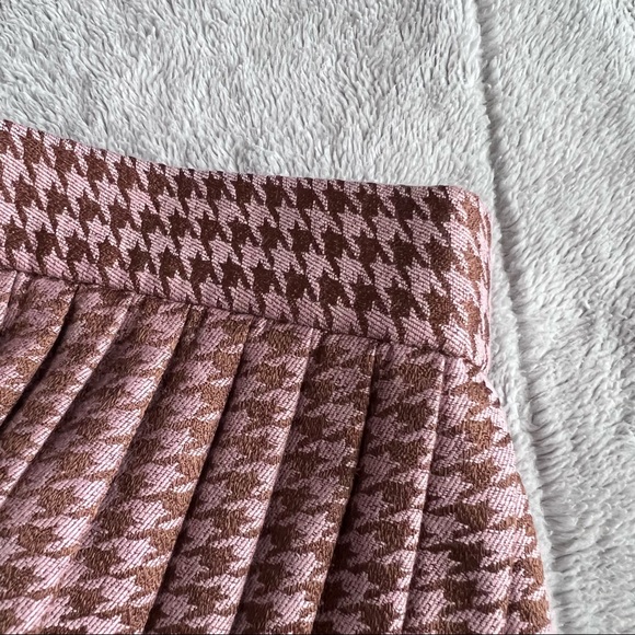 NWT Massimo Dutti Wide Leg Culotte Pleated Houndstooth Trouser Pants Spring 2018 - Picture 8 of 17